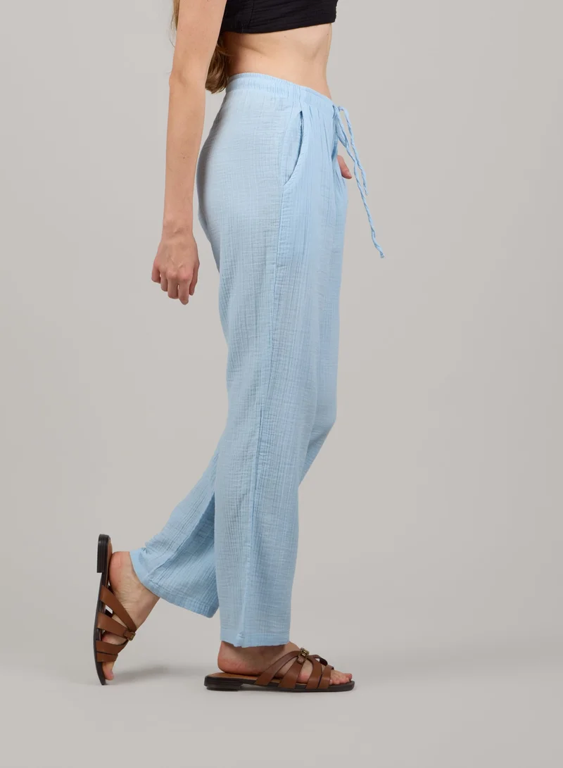 Just Nature light blue Relaxed Straight-Leg Trousers for Women | Best Price UAE